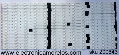 KIT DE LED´S PARA TV (16 PIEZAS) / VIZIO IC-C-VZAA65D700A / IC-C-VZAA65D700B / IC-C-VZAA65D700 / 098101003132 / 098101003133 / RCEH-C7-D7632 / RCEH-C7-E76-33 / E466169 / PANEL T650QVN04.3 / MODELO M65-D0 LAUAUADS